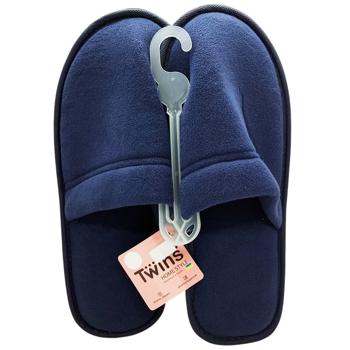 Тапочки мужские Twins 13079 флис синие р.44/45 - купить, цены на Идеал - фото 1