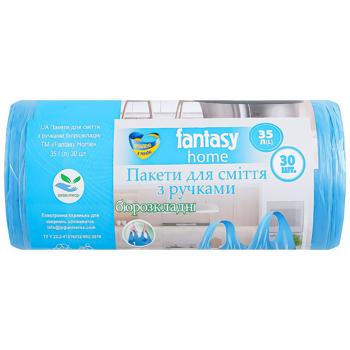 Fantasy Biodegradable Garbage Bags with Handles 35l 30pcs