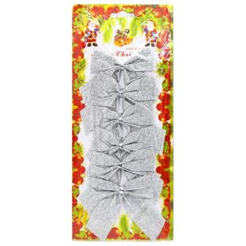 Набір бантиків срібних 6шт 8*8см - купити, ціни на Таврія В - фото 1