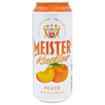 Пиво Meister Radler Peach з персиковим лимонадю 0% 0,5л - купити, ціни на Чудо Маркет - фото 1