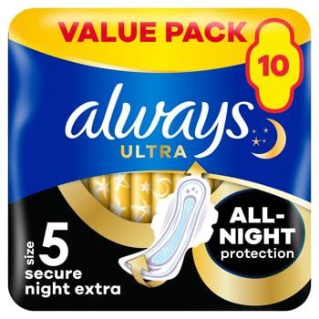 Always Ultra Secure Night Extra Sanitary Pads 10pcs - buy, prices for MegaMarket - photo 2