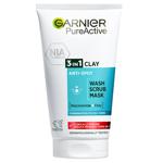 Garnier Pure Active 3in1 Wash, Scrub, Mask 150ml