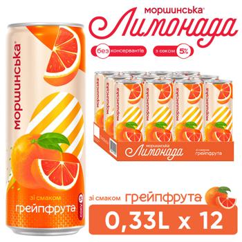 Напій газований Моршинська Лимонада грейпфрут 0,33л - купити, ціни на Ідеал - фото 5