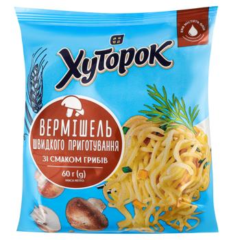 Вермішель Хуторок зі смаком грибів швидкого приготування 60г - купити, ціни на Ідеал - фото 1