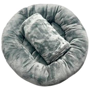 Pet Fun Pet Bed 50cm and Blanket 70x100cm Grey - buy, prices for MasterZoo - photo 1