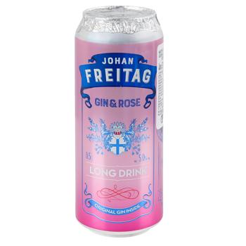 Коктейль алкогольный Johan Freitag Gin&Rose 5% 0,5л