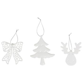 Прикраса ялинкова Actuel пластикова біла 9-12см в асортименті - купити, ціни на Auchan - фото 1