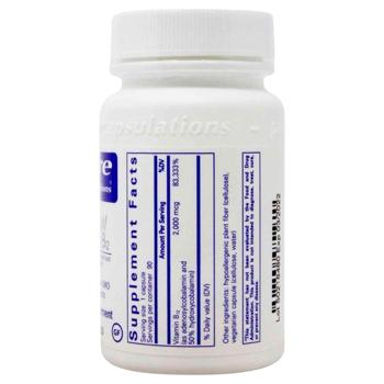 Вітамін B12, Adenosyl/Hydroxy B12, Pure Encapsulations, 2000 мкг, 90 капсул - купить, цены на Biotus - фото 2