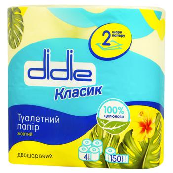 Туалетний папір Didie Класик жовтий 2-шаровий 4шт - купити, ціни на Таврія В - фото 2