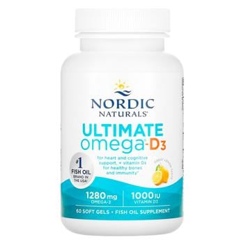 Nordic Naturals Ultimate Omega-D3 Lemon Flavored Fish Oil with Vitamin D3 1000mg 60 softgels - buy, prices for Biotus - photo 1