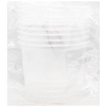 Inpak Round Transparent Container with Lid 5pcs 500ml