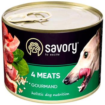 Savory Adult упаковка вологого корму для собак 6 шт х 200 г - м'ясне асорті - купить, цены на MasterZoo - фото 2