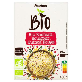 Смесь круп Auchan Bio рис басмати-булгур-красное киноа 400г - купить, цены на Auchan - фото 3