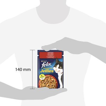 Felix Sensations Jellies Wet Food with Beef and Tomatoes for Adult Cats 85g - buy, prices for MasterZoo - photo 3