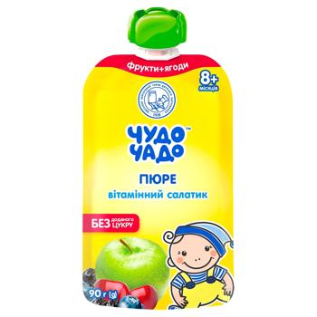 Пюре Чудо-Чадо Вітамінний салатик з вітаміном С з 8-ми місяців 90г - купити, ціни на КОСМОС - фото 1
