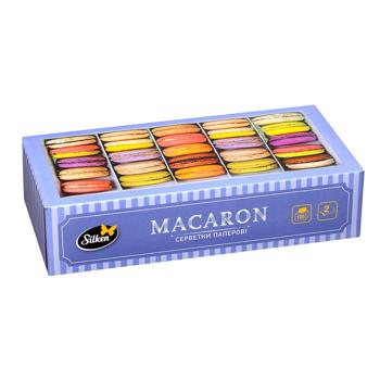 Салфетки Silken Macaron 2-слойные в коробке 100шт - купить, цены на За Раз - фото 1