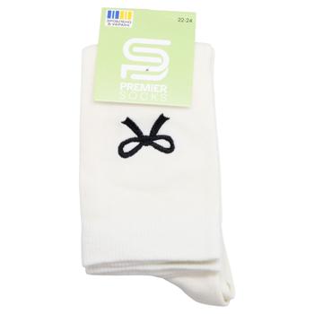 Гольфы Premier Socks подростковые с вышитым бантиком р.22-24 молочный - купить, цены на ЕКО Маркет - фото 2