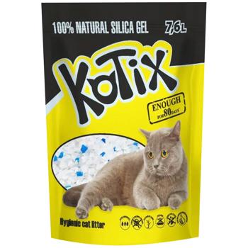 Наповнювач гігієнічний Kotix для котів силікагелевий 7,6л - купити, ціни на MasterZoo - фото 1