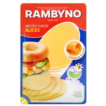 Сир плавлений Rambyno Чеддер нарізаний 45% 150г