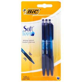 ВІС Soft Feel Click Grip pen 3pcs - buy, prices for ULTRAMARKET - photo 1