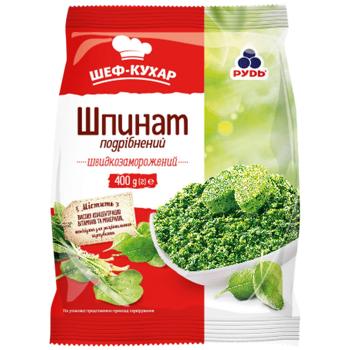 Шпинат Рудь подрібнений швидкозаморожений 400г - купити, ціни на МегаМаркет - фото 1