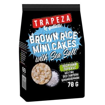 Мини-галеты Trapeza рисовые с морской солью 70г - купить, цены на КОСМОС - фото 1