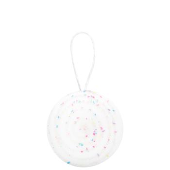 White Decoration Christmas Ball with Beaded Ribbon 8cm YE2265W - buy, prices for MegaMarket - photo 1