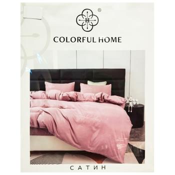 Комплект постільної білизни Colorful Home Сімейний сатин вишивка 160*210/220*240/50*70 2шт - купити, ціни на Cупермаркет "Харків" - фото 1