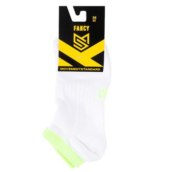 Шкарпетки Movement Standard MS M0305S Fancy ультракороткі р.38-41 білий-салатовий
