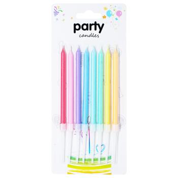 Party Candles Set of Long Cake Candles 8pcs Multicolored - buy, prices for COSMOS - photo 1