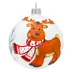 Deer in Scarf Christmas Ball 90mm