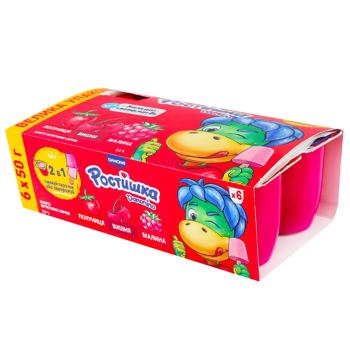Rostishka Fruit Assorted Сottage Сheese  2.5% 6*50g - buy, prices for Ideal - photo 1