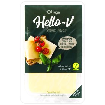 Сыр веганский Hello-V Копченый слайсы 140г - купить, цены на Auchan - фото 1
