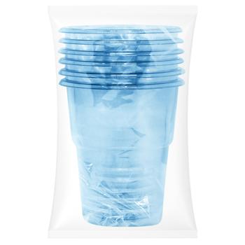 Inpack Set of Plastic Disposable Cups 200ml 6pcs Transparent Blue