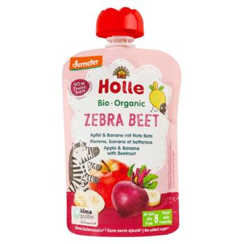 Пюре "Zebra beet" з яблуком, бананом і буряком органічне 100г, Holle - купить, цены на Grono - фото 1