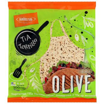 Kyivkhlib Tia Tortilla Olive Tortilla with Chia and Flax 200g - buy, prices for EKO Market - photo 1