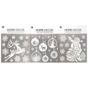 Наклейки новогодние 18х18см в ассортименте