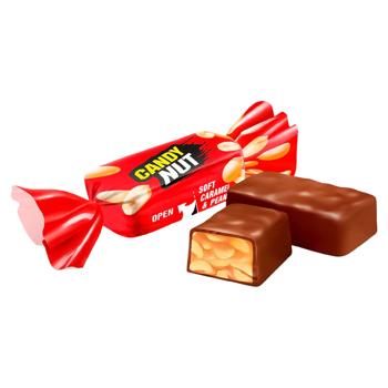 Цукерки Рошен Candy Nut м’яка карамель з арахiсом 1кг /червона/ - купити, ціни на Grono - фото 1