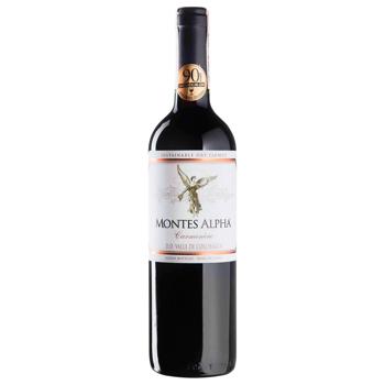 Вино Montes Alpha Carmenere красное сухое 14,5% 0,75л - купить, цены на ULTRAMARKET - фото 1