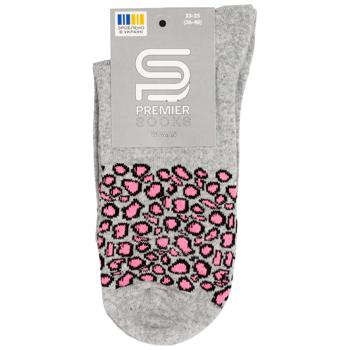 Носки Premier Socks женские высокие с принтом р.23-25 светло-серый - купить, цены на ЕКО Маркет - фото 1