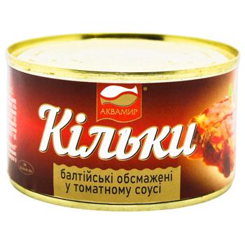 Килька Аквамир балтийская обжаренная №5 ж/б 230г