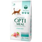 Корм сухой Optimeal с индейкой и овсом для стерилизованных кошек 1,5кг