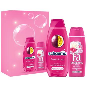 Набір косметичний Шампунь Schauma Fresh It Up! 400мл + Гель для душу Fa Pink Passion 250мл