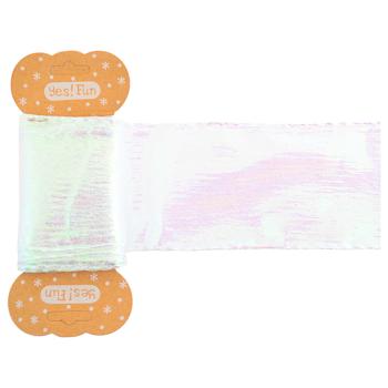 Yes! Fun White Semi-transparent Holographic Decorative Ribbon 6cm x 2m - buy, prices for Auchan - photo 1
