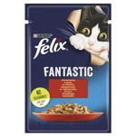Корм влажный Felix Fantastic с говядиной для кошек 85г