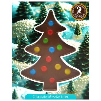 Shoud'e Festive Tree Milk Chocolate with Dragee 70g