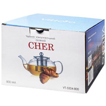 Vittora Cher Glass Teapot 800ml - buy, prices for Auchan - photo 1