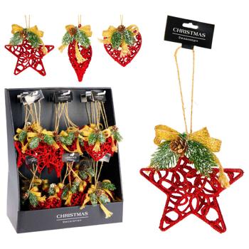 Підвіска Koopman декоративна червона 15см в асортименті