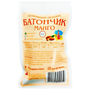 Mr.Grapes Mango with Almond Bar 50g - buy, prices for Vostorg - photo 1