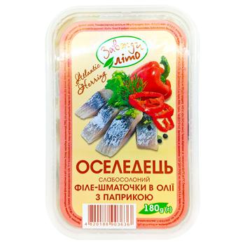 Оселедець Завжди літо філе-шматочки слабосолений в олії з паприкою 180г - купити, ціни на Чудо Маркет - фото 2